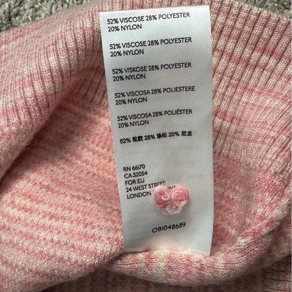 Anthropologie Cherie Puff Sleeve Sweater Medium Red pink cozy v-neck soft boho - Picture 11 of 14